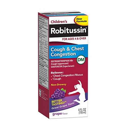 Childrens Robitussin for Cough and Congestion Dm, Grape, 4 Oz